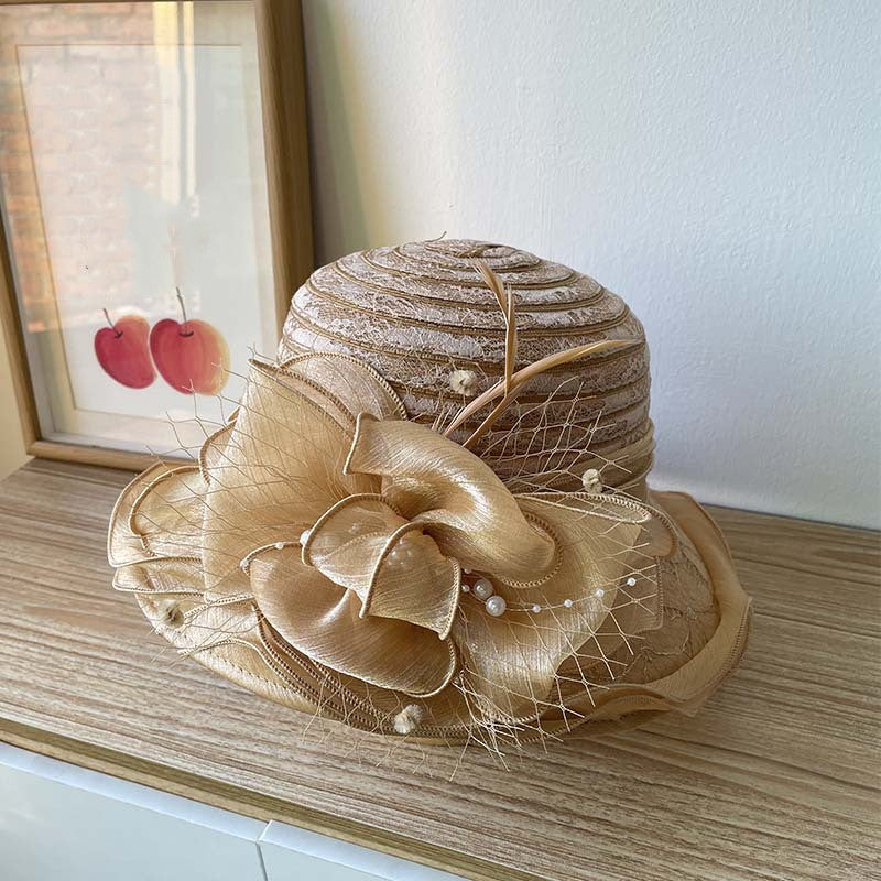Mesh Straw Embroidered Beach Hat - Hiccupzz