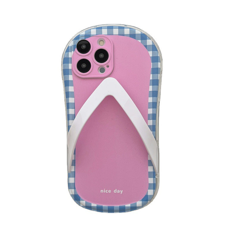 Checkerboard Lattice Creative Slippers Phone Case - Hiccupzz