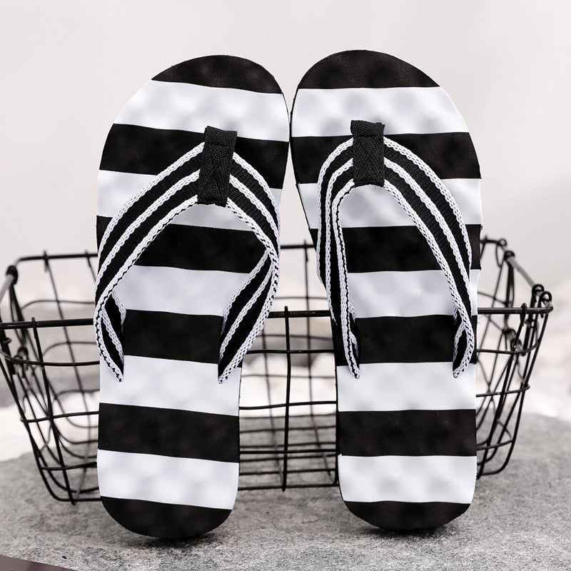 Summer New Color Matching Massage Student Flip Flops Men's Simplicity Fashion Outerwear Personal Leisure Beach Shoes - Hiccupzz