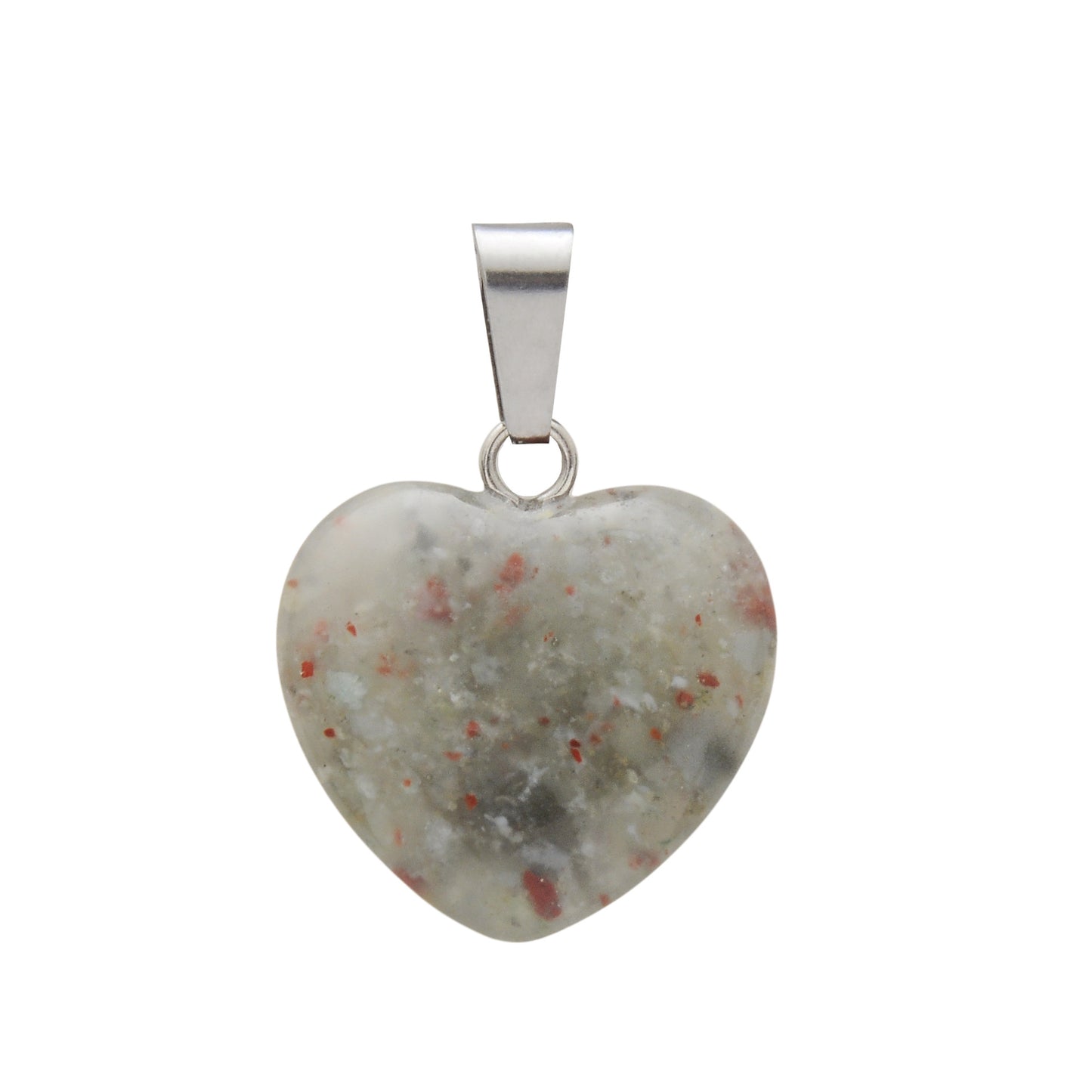 Hand-carved Love Heart Shaped Rough Stone Peach Heart Crystal Necklace - Hiccupzz