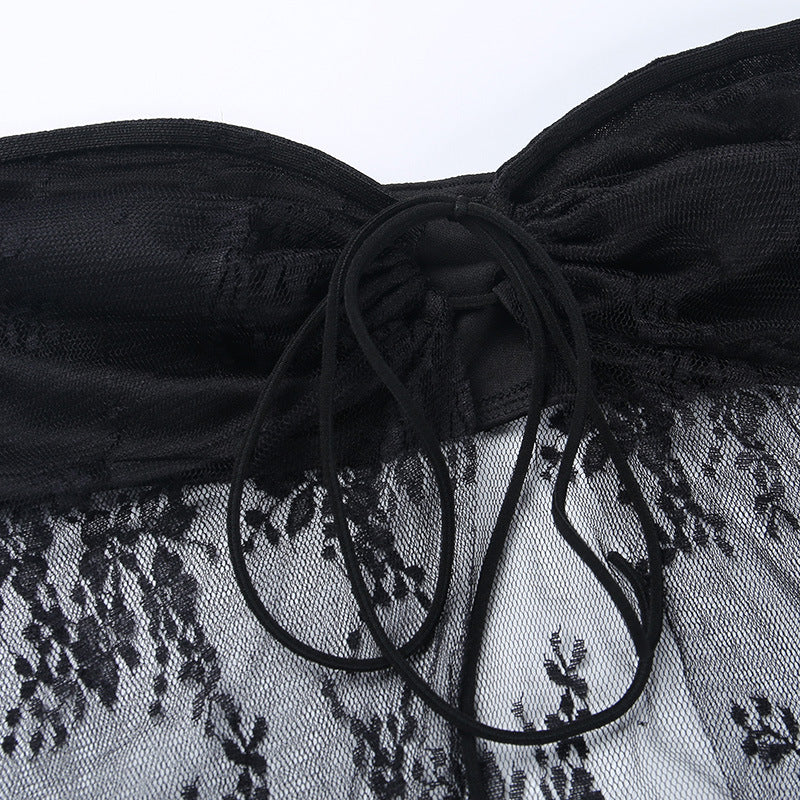 Knitted Tube Top See-Through Ladies Cardigan Top - Hiccupzz
