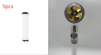 Shower Head Water flow 360 Degrees Rotating With Small Fan ABS Rain High Pressure Spray Nozzle Bathroom Accessories - Hiccupzz