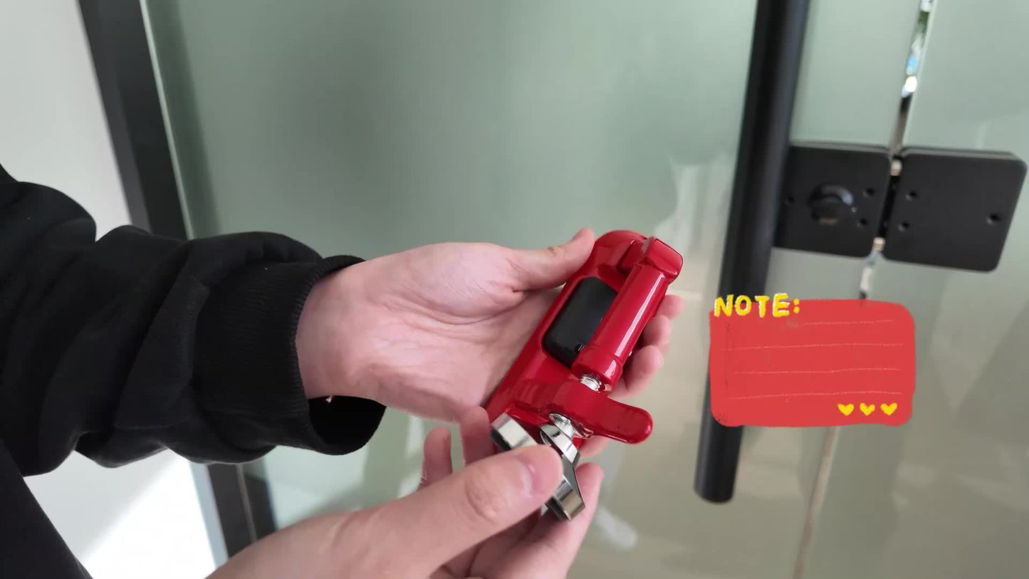 Portable Anti-Theft Alarm Door Stopper - Red