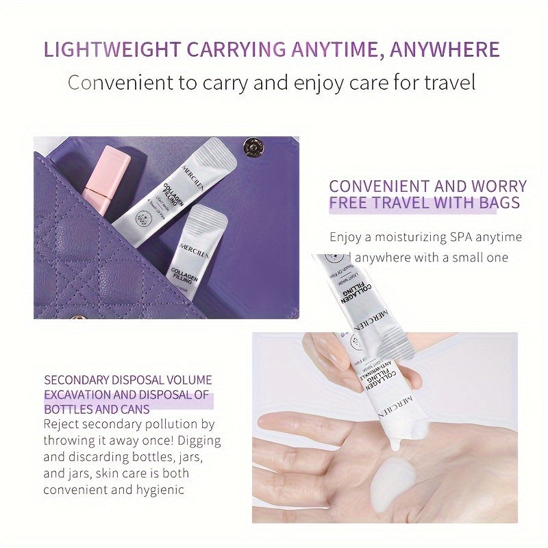 COLLAGEN FILLING LIGHT WRINKLE SMOOTH MASK, Portable Travel Essential Mask, Moisturizing And Rejuvenating Facial Mask