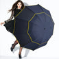 Solid Color Large 10 Ribs Folding Umbrella - Casual, Lightweight, Durable, Portable & Windproof Umbrella for Men & Women