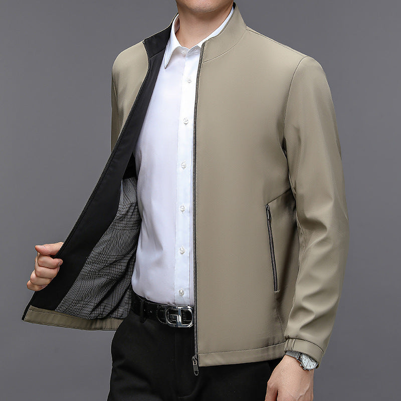 Stand Collar Middle-aged Men Casual Jacket