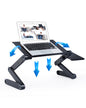 Adjustable Laptop Stand, RAINBEAN Laptop Desk with 2 CPU Cooling USB Fans for Bed Aluminum Lap Workstation Desk with Mouse Pad, Foldable Cook Book Stand Notebook Holder Sofa,Amazon Banned - Hiccupzz