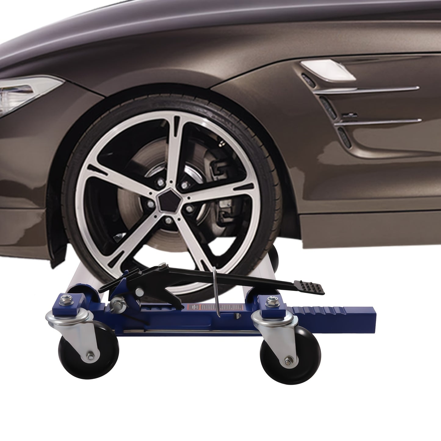 Set Of 4 Car Wheel Dolly Heavy Duty Self Loading Dolly With Ratcheting Foot Pedal, 1300lbs Capacity