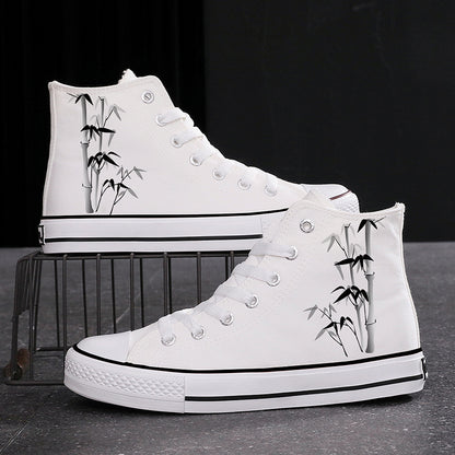 High-top Canvas Shoes Chinese Style National Fashion Ink Bamboo Leisure Couple Sneakers - Hiccupzz