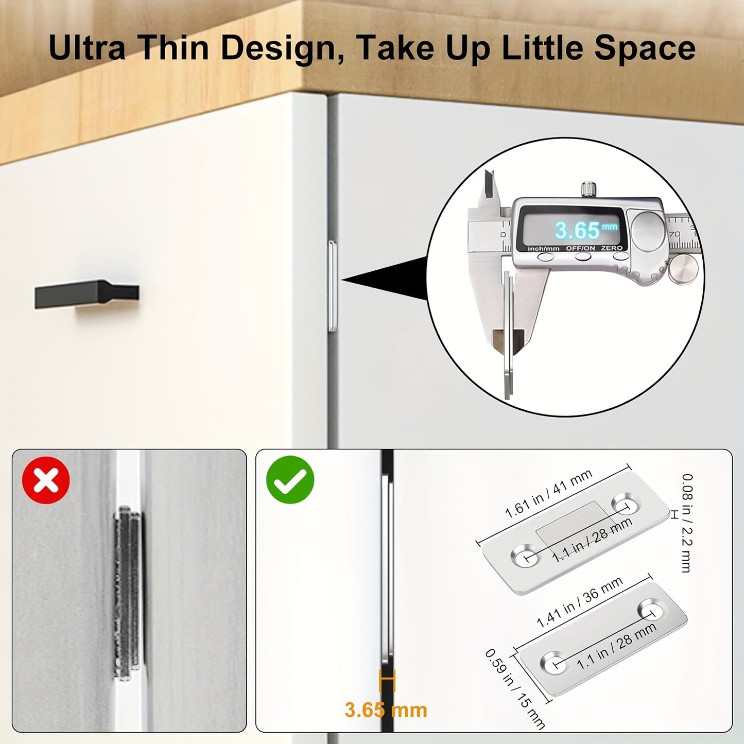 5 Pcs Set Cabinet Magnetic Connectors - Ultra-Thin Door Magnetic Clasps for Drawer Bonding