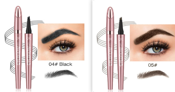 Waterproof And Smooth Not Smudge Four-fork Liquid Eyebrow Pencil