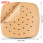 50/100pcs, Air Fryer Parchment Paper Value Pack - Square Liners, Steamer & Filter Paper Disposable & Perforated - Hiccupzz