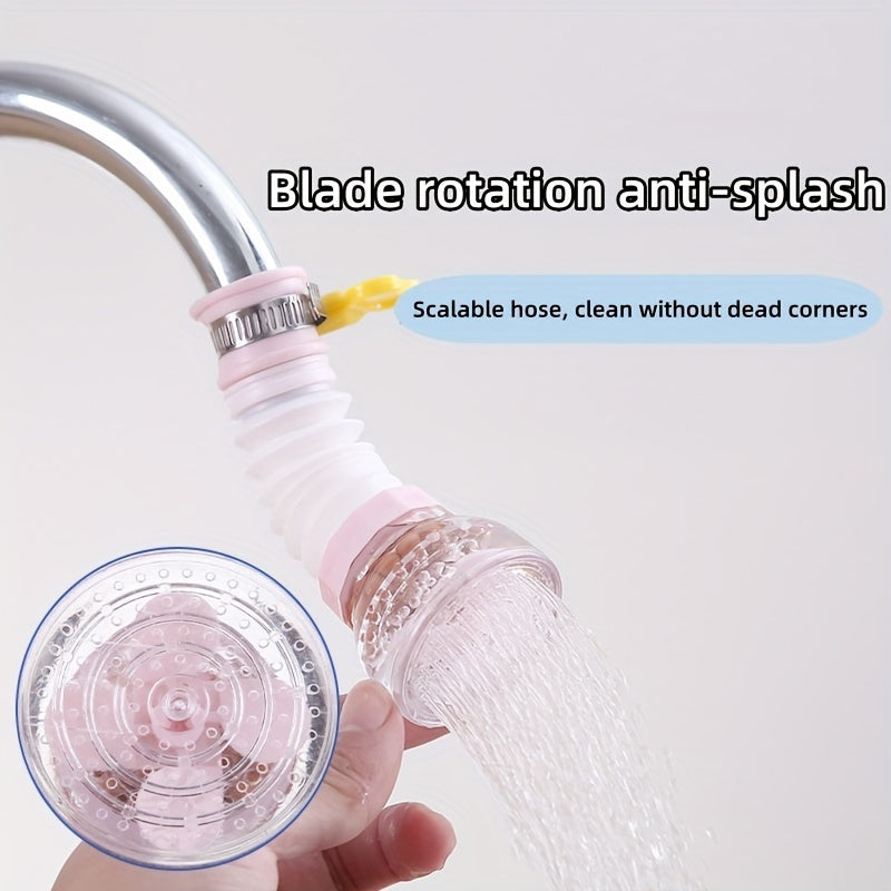 1 Pc Adjustable Faucet Shower Head - Rotatable Nozzle, Retractable Sprayer, Anti-Splash Design