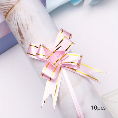 Small Hand Pull Flower Ribbon Bows (10/50pcs): Perfect for Gift Wrapping, Holiday Decor, and Wedding Decorations - Hiccupzz