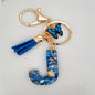 Blue Butterfly Alphabet Initial Keychain - Cute Resin Charm for Bags and Daily Use - Hiccupzz