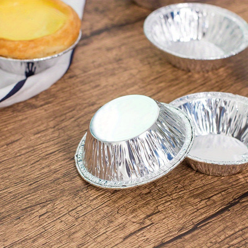 200 Pcs Non-Stick Aluminum Foil Egg Tart Molds – 2.76" Mini Pie and Pudding Cups for Baking, Ideal for Weddings and Kitchen Use