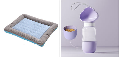 Pet Cooling Pad Bed For Dogs Cats Puppy Kitten Cool Mat Pet Blanket Ice Silk Material Soft For Summer Sleeping  Blue Breathable - Hiccupzz