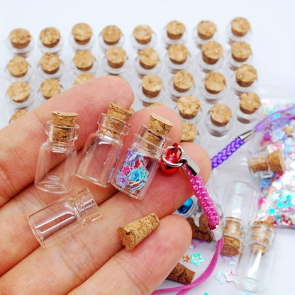 Mini Glass Bottles with Cork Stoppers: Ideal for DIY, Arts & Crafts, and Party Favors (0.51 x 0.71 inches) - Hiccupzz
