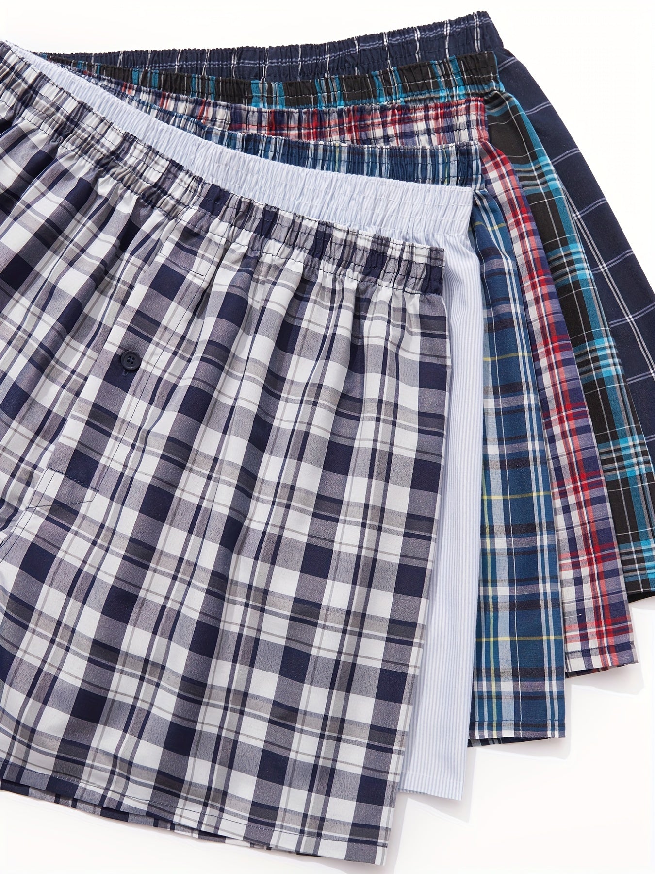 JupiterSecret Men's Woven Boxer Shorts - 6/10-Pack, Elastic Waistband, Random Colors