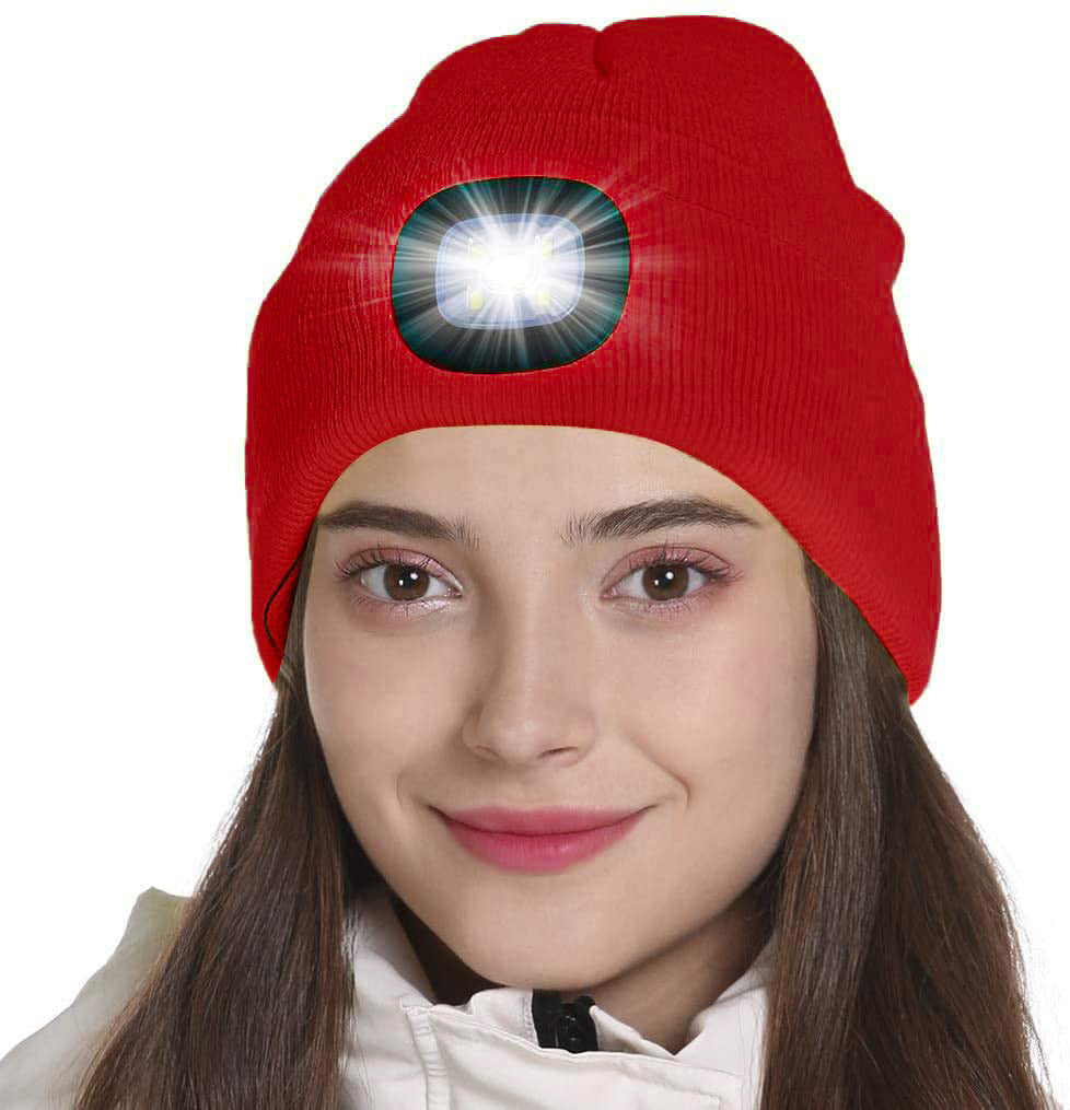 LED Light Knitted Cap - Rechargeable & Removable Luminous Warm Hat