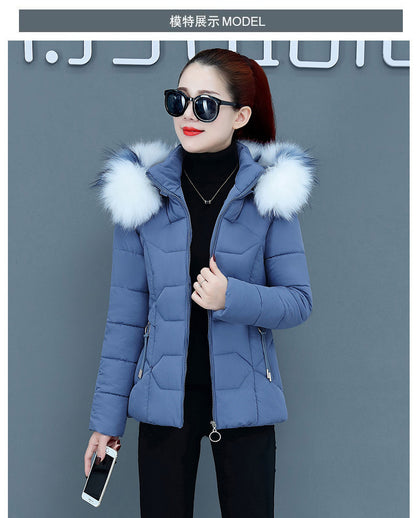 Female Short Cotton Coat Thickened Slim Fit Fashionable Jacket - Hiccupzz