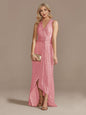 Women's Sequin Twisted Irregular Evening Dress - Hiccupzz
