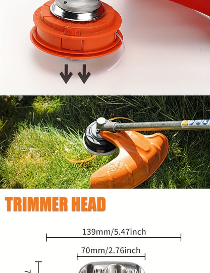 M10*1.25 Premium Automatic Grass Trimmer Head - Efficient, Durable, Easy to Install - For Gasoline Brush Cutter, Lawn Care & Yard Maintenance