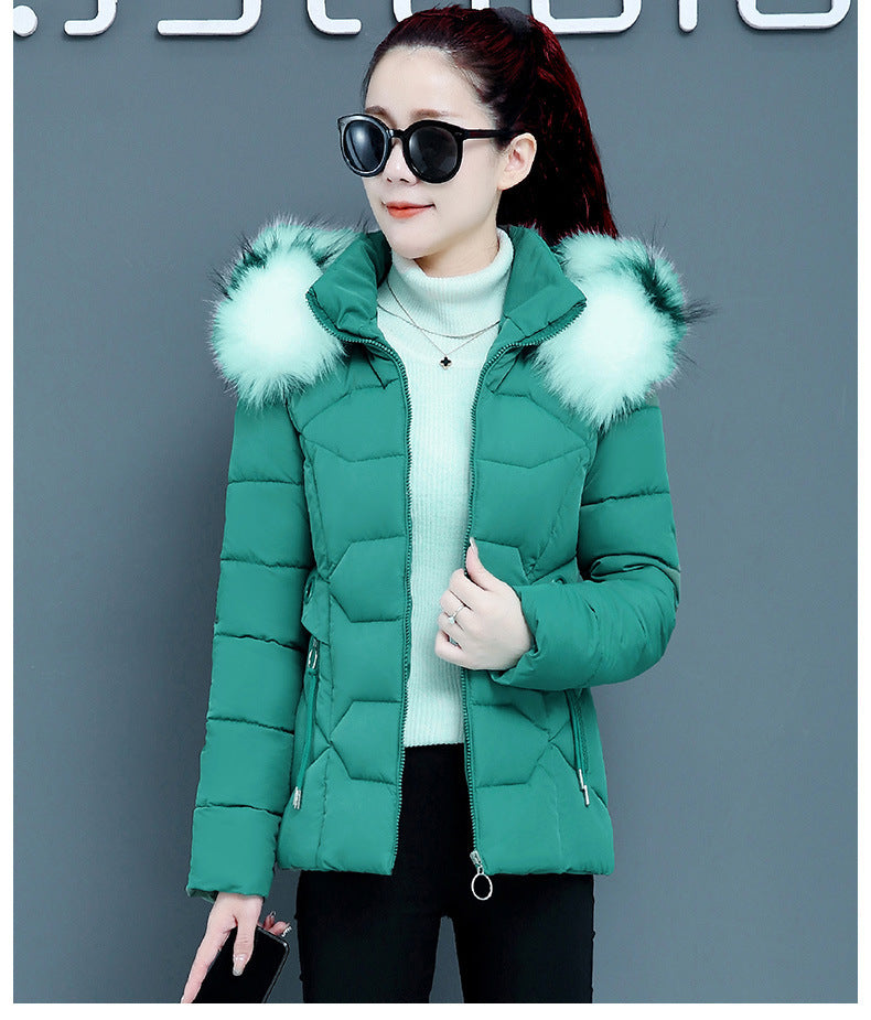 Female Short Cotton Coat Thickened Slim Fit Fashionable Jacket