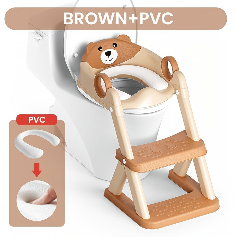 Potty Training Seat, 2-in-1 Toddler Toilet Trainer with Splash Guard, Non-Slip Pad & Step Stool