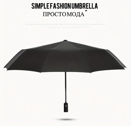 Three-Fold Automatic Folding Umbrella, Windproof, Reinforced Thickened Design