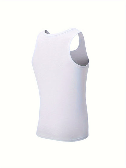 5-Pack Men's White Tank Tops - Comfortable Cotton Sleeveless T-Shirts for Fitness & Casual Wear - Hiccupzz