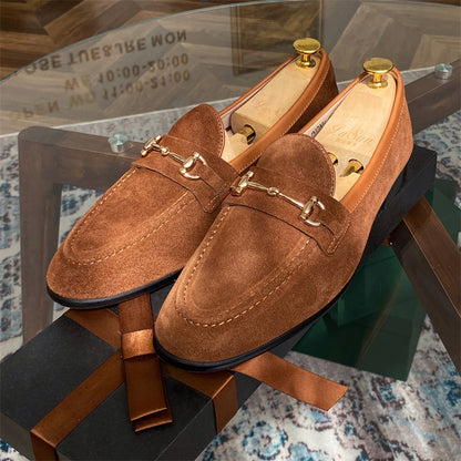 Soft Structure Suede Horsebit Slip On Shoes For Men - Hiccupzz