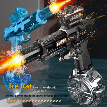 Electric LED Water Gun for Kids – Powerful Automatic Water Spray Blaster with Simulated Recoil Effect
