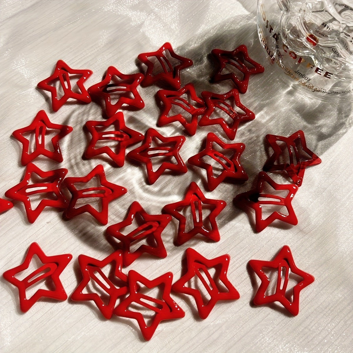 Red Hair Clips (10/20 pcs): Cute Heart Mini Side Clips and Bangs Clips for New Year and Christmas