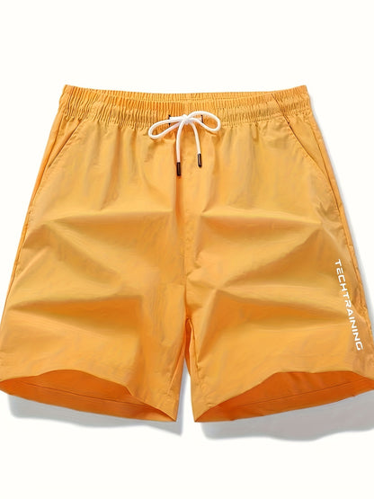Men's Casual Loose Fit Active Shorts, Chic Letter Print Sports Shorts For Summer - Hiccupzz