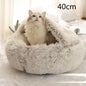 2 In 1 Dog And Cat Bed Pet Winter Bed Round Plush Warm Bed House Soft Long Plush Pets Bed Pet Products - Hiccupzz
