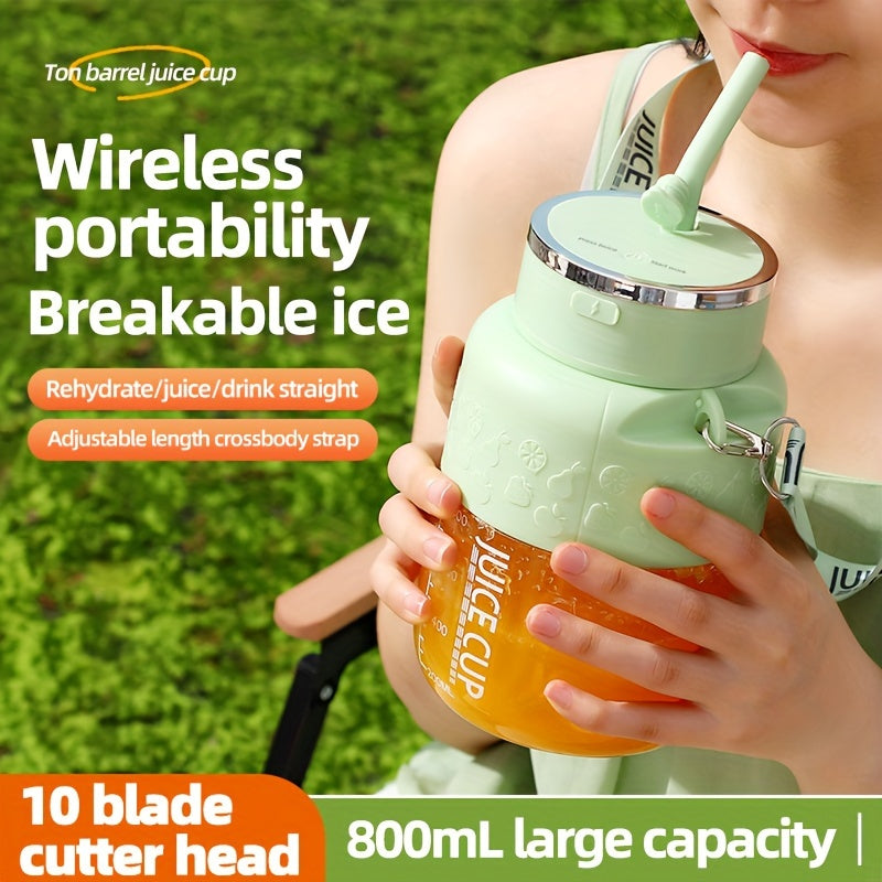 1 Pc Portable USB Rechargeable Electric Juicer Cup - 27.05 Oz Large Capacity, Multi-Function Mini Blender