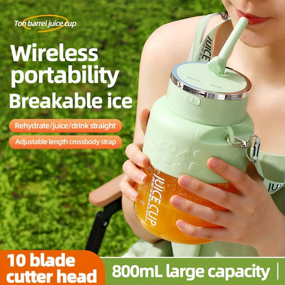 1 Pc Portable USB Rechargeable Electric Juicer Cup - 27.05 Oz Large Capacity, Multi-Function Mini Blender