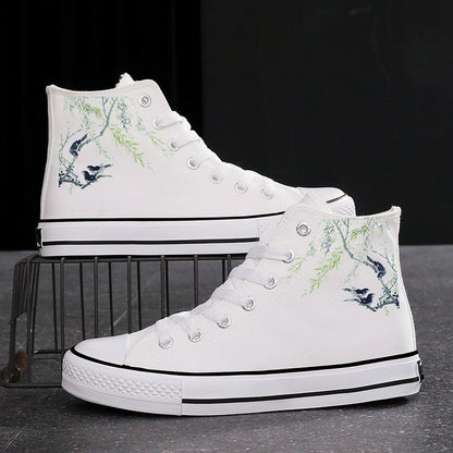 High-top Canvas Shoes Chinese Style National Fashion Ink Bamboo Leisure Couple Sneakers - Hiccupzz