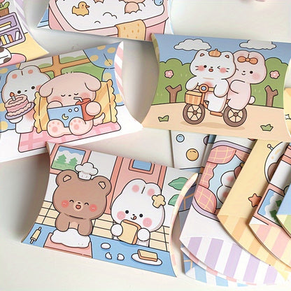 Cartoon Animal-Themed Pillow Gift Boxes (1-Pack) – Perfect for Small Candies, Birthdays, Holidays, and Special Occasions, Featuring Adorable Bear and Bunny Designs - Hiccupzz