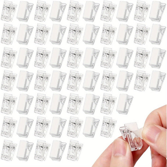 1/10/20/50 Pcs Self-Adhesive Clips: Plastic Spring Clips for Hanging Tapestries, Posters, Photos, and Flags in Home or Office - Hiccupzz