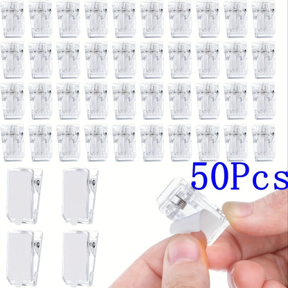 1/10/20/50 Pcs Self-Adhesive Clips: Plastic Spring Clips for Hanging Tapestries, Posters, Photos, and Flags in Home or Office - Hiccupzz