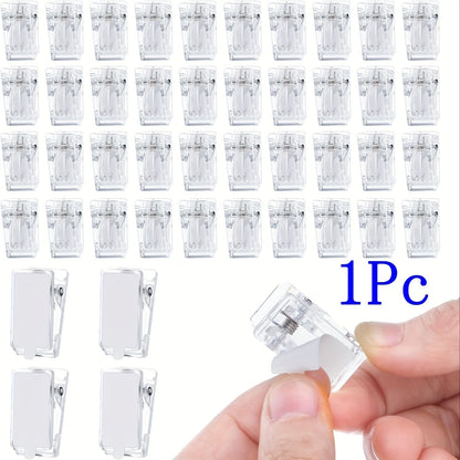 1/10/20/50 Pcs Self-Adhesive Clips: Plastic Spring Clips for Hanging Tapestries, Posters, Photos, and Flags in Home or Office - Hiccupzz