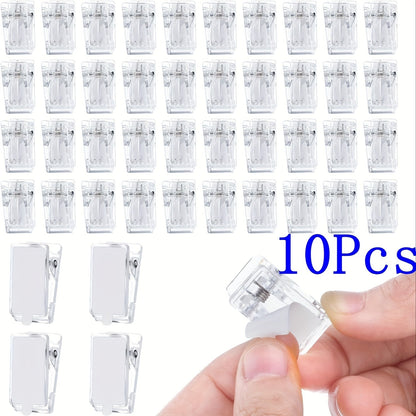 1/10/20/50 Pcs Self-Adhesive Clips: Plastic Spring Clips for Hanging Tapestries, Posters, Photos, and Flags in Home or Office - Hiccupzz