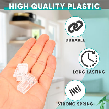 1/10/20/50 Pcs Self-Adhesive Clips: Plastic Spring Clips for Hanging Tapestries, Posters, Photos, and Flags in Home or Office - Hiccupzz