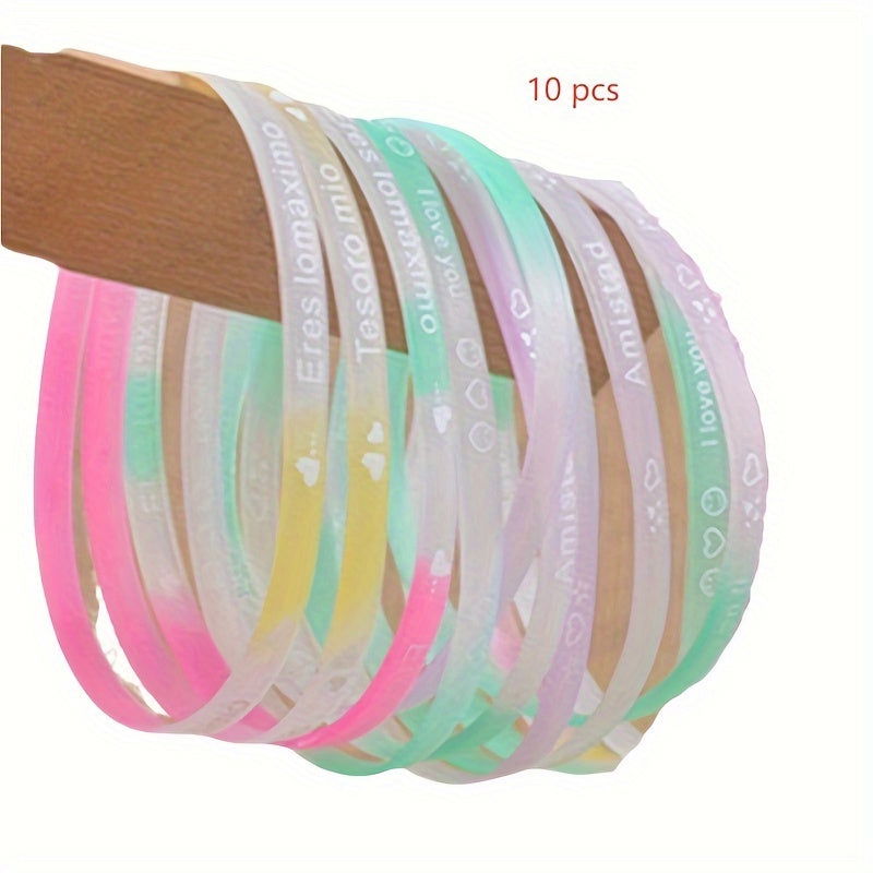 1/2/10 Pcs Glow-in-the-Dark Silicone Bracelets: Adjustable 3mm Wide Party Favors for Birthday, Graduation, Halloween, and Christmas - Hiccupzz