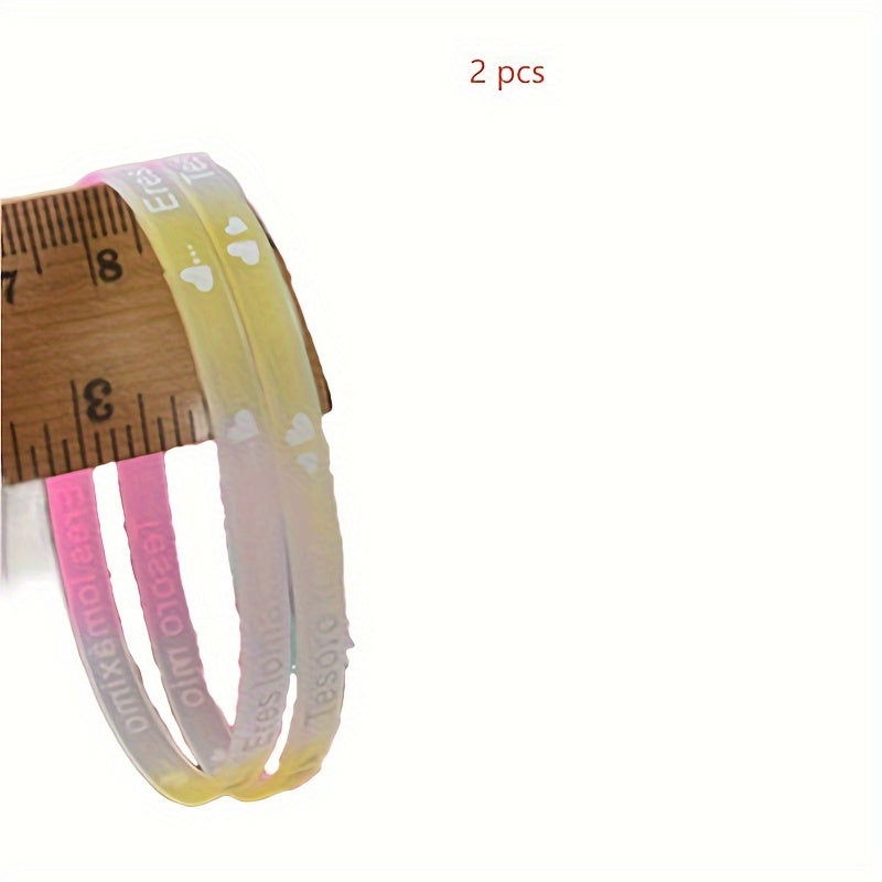 1/2/10 Pcs Glow-in-the-Dark Silicone Bracelets: Adjustable 3mm Wide Party Favors for Birthday, Graduation, Halloween, and Christmas - Hiccupzz