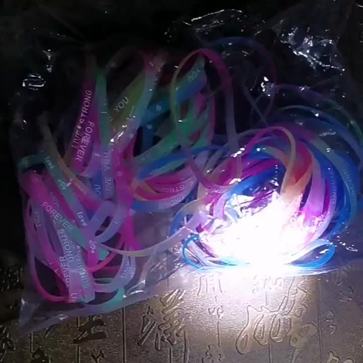 1/2/10 Pcs Glow-in-the-Dark Silicone Bracelets: Adjustable 3mm Wide Party Favors for Birthday, Graduation, Halloween, and Christmas - Hiccupzz