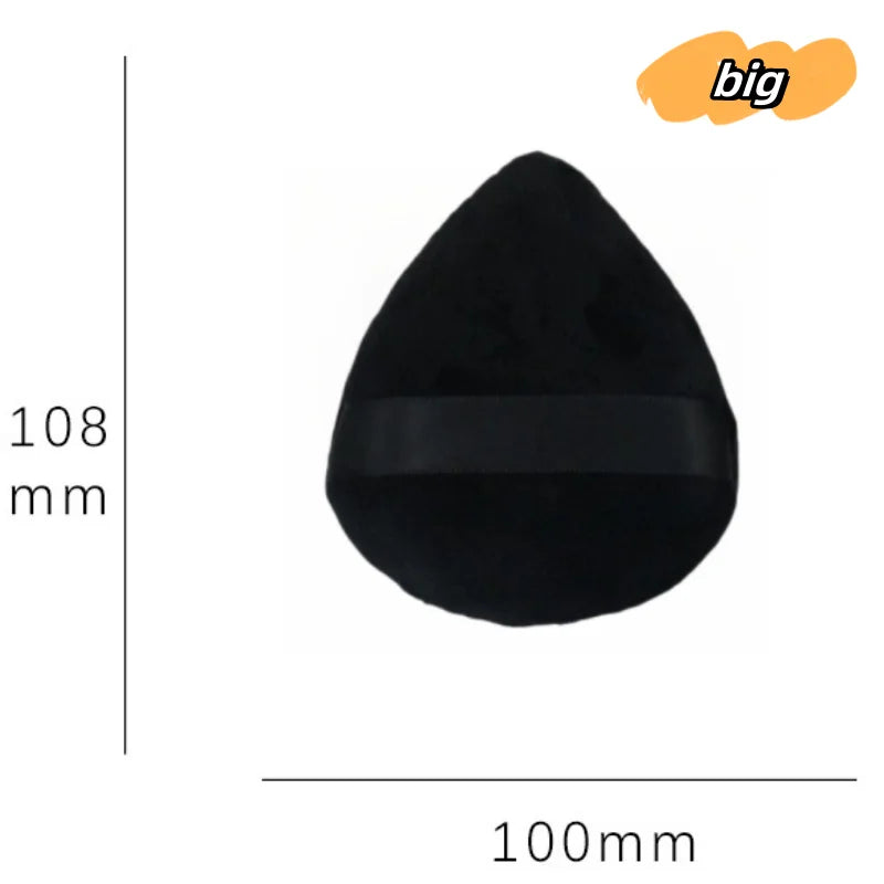 1/2/5 Pcs Large Grey Black Tongue Water Drop Powder Puff Setting Loose Powder Flocking Soft Cosmetic Triangle Pointed Makeup Tool - Hiccupzz