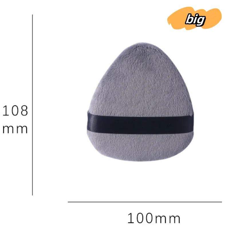 1/2/5 Pcs Large Grey Black Tongue Water Drop Powder Puff Setting Loose Powder Flocking Soft Cosmetic Triangle Pointed Makeup Tool - Hiccupzz
